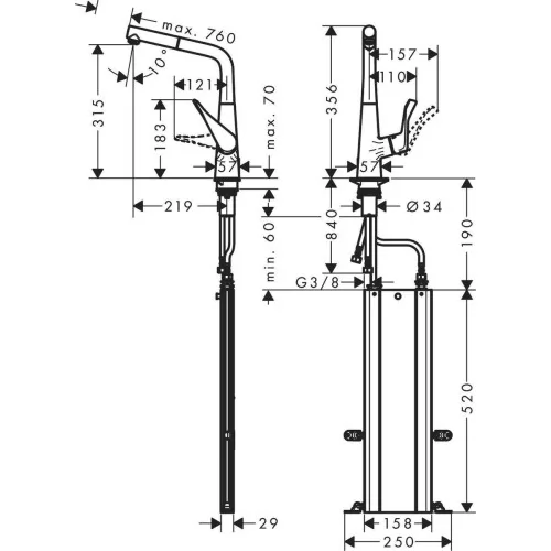 Смеситель Hansgrohe Metris 73828000