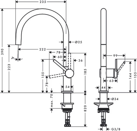 Смеситель Hansgrohe Talis 72843670