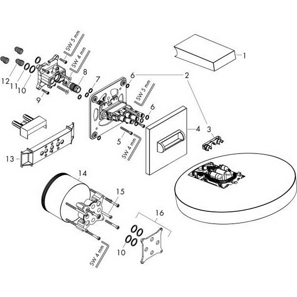 Тропический душ Hansgrohe Rainfinity 360 3jet 26234000 с держателем