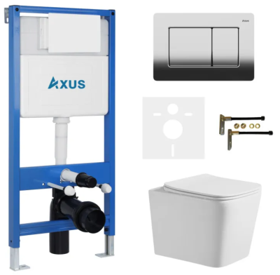 Комплект инсталляции Axus 011D с унитазом Axus 2303 и кнопкой 097LC