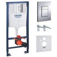 Инсталляция для подвесного унитаза Grohe Rapid SL с кнопкой Skate Cosmopolitan и шумоизоляцией
