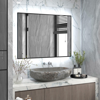 Зеркало Continent Meridian Black LED 100х70