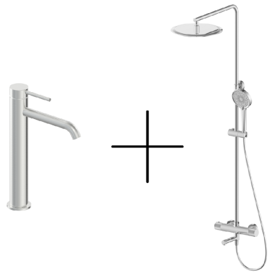 Душевая система + смеситель для умывальника Oliveeka OL-739902+88239017-BN Душевая система + смеситель для умывальника Oliveeka OL-739902+88239017-BN