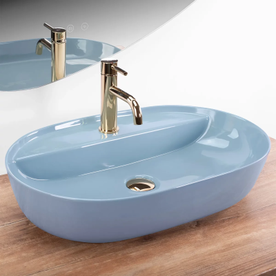 Умывальник Rea Aura 61 L.Blue Shiny U6618