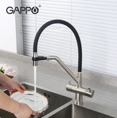Смеситель с краном для питьевой воды и гибким изливом Gappo G4398-85 Смеситель с краном для питьевой воды и гибким изливом Gappo G4398-85