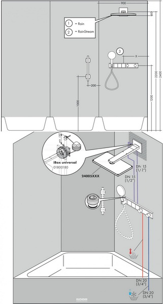 Смеситель встраиваемый термостатический Hansgrohe RainSelect 15356600