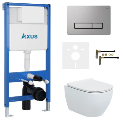 Комплект инсталляции Axus 011D с унитазом Axus 2318 и кнопкой 097HDS