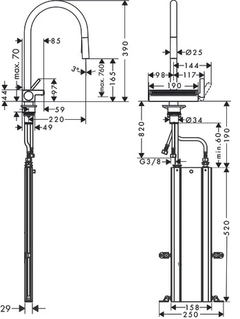Смеситель Hansgrohe Aquno 73831800