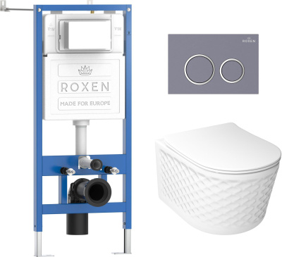 Комплект инсталляции Roxen StounFix Dual Fresh 979012 с унитазом Vine Tornado 530225-01 и кнопкой Santi 410260DG