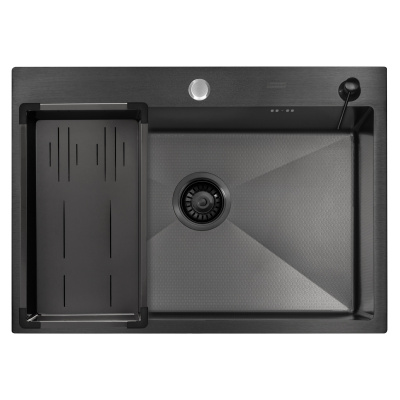 Кухонная мойка Arfeka Eco AR Black Décor 70х50 с коландером G и дозатором