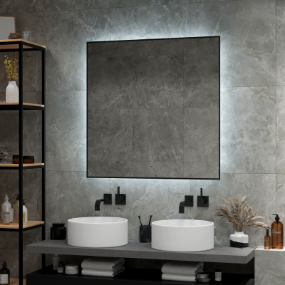 Зеркало Continent Amer Black LED 100 с бесконтактным сенсором 100х100