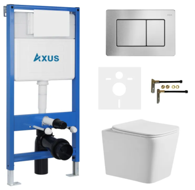 Комплект инсталляции Axus 011D с унитазом Axus 2303 и кнопкой 097LS