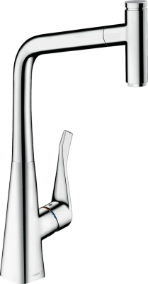 Смеситель с выдвижным изливом Hansgrohe Metris 73807000