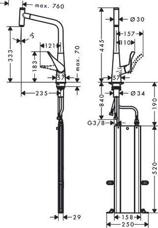 Смеситель Hansgrohe Metris 73803800