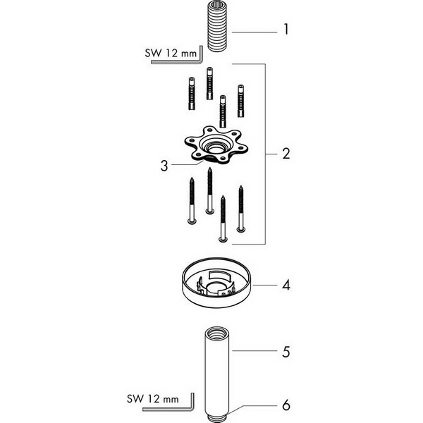 Кронштейн для верхнего душа Hansgrohe S 27393000