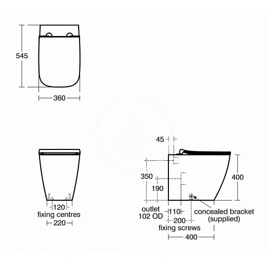 Приставной унитаз Ideal Standard i.life B Приставной унитаз Ideal Standard i.life B