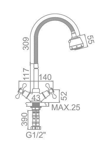 Смеситель с гибким изливом Ledeme 4319-3 Смеситель с гибким изливом Ledeme 4319-3