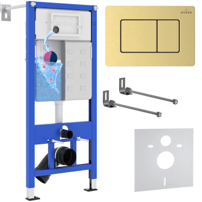 Комплект инсталляции для подвесного унитаза Roxen StounFix Dual Fresh 968409 с кнопкой Roxen Steel 420280GB