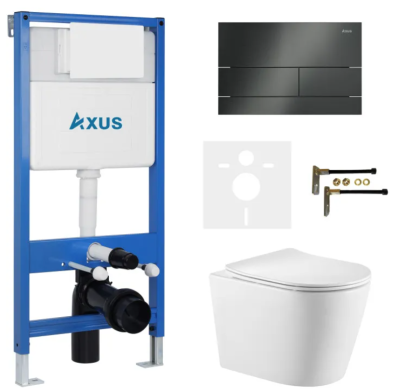 Комплект инсталляции Axus 011D с унитазом Axus 2380 и кнопкой 097TGG