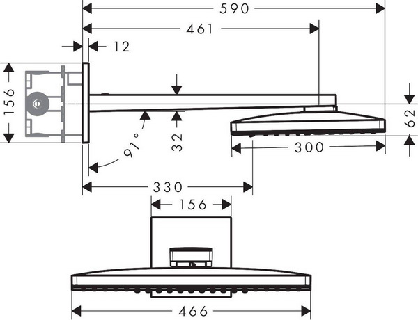 Тропический душ Hansgrohe Rainmaker Select 2jet 24005400
