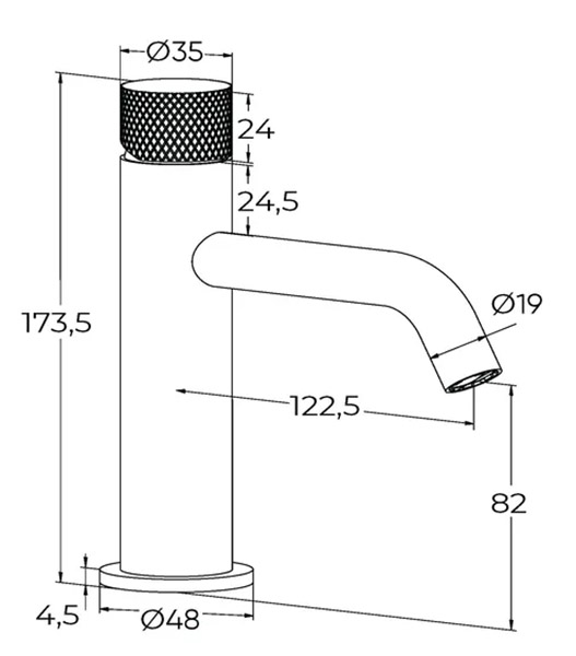 Смеситель для умывальника Milleau Tissage ML0321KLS-GB