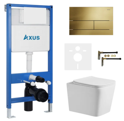 Комплект инсталляции Axus 011D с унитазом Axus 2303 и кнопкой 097TG
