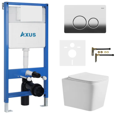 Комплект инсталляции Axus 011D с унитазом Axus 2303 и кнопкой 097IC