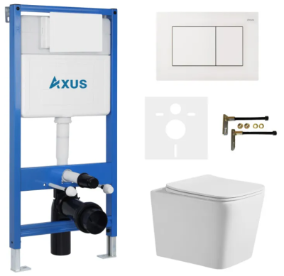 Комплект инсталляции Axus 011D с унитазом Axus 2303 и кнопкой 097JW