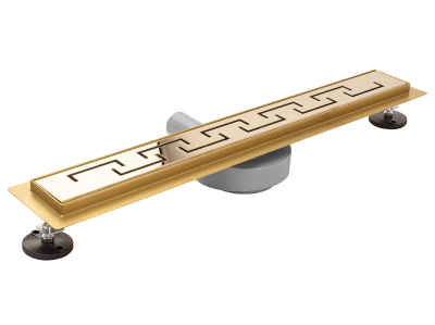 Душевой лоток Rea Greek Pro mirror Gold 70х70