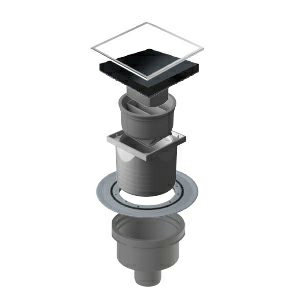 Точечный трап Pestan Confluo Vertical Dry Black Glass 10x10 with flange, 13000336