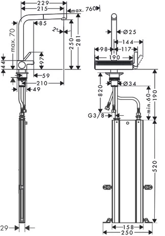 Смеситель Hansgrohe Aquno 73830800