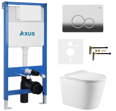 Комплект инсталляции Axus 011D с унитазом Axus 2380 и кнопкой 097EC