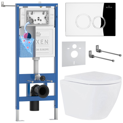 Комплект инсталляции Roxen StounFix Dual Fresh 512989 с унитазом Antares Tornado 530185-02 и кнопкой Santi 410260CH