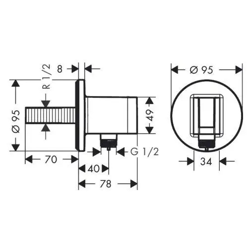 Подключение душевого шланга Hansgrohe Fixfit S 26888000 с держателем