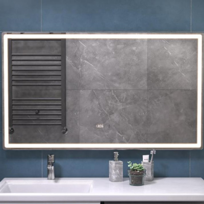 Зеркало Vigo Geometry Luxe 60х70 / 70х70 / 80х70 / 100х70 / 120х70 с бесконтактным сенсором, подогревом и часами Зеркало Vigo Geometry Luxe 60х70 / 70х70 / 80х70 / 100х70 / 120х70 с бесконтактным сенсором, подогревом и часами
