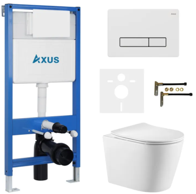 Комплект инсталляции Axus 011D с унитазом Axus 2380 и кнопкой 097HDW