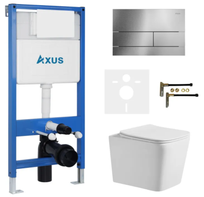 Комплект инсталляции Axus 011D с унитазом Axus 2303 и кнопкой 097TS