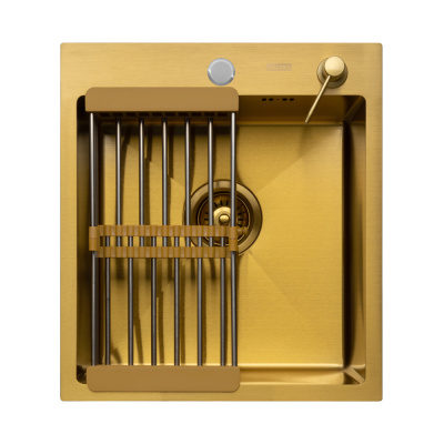 Кухонная мойка Arfeka Eco AR Gold 45х50 с коландером и дозатором