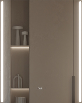 Зеркало Vigo Krona Luxe 80х100 с подогревом, часами и термометром Зеркало Vigo Krona Luxe 80х100 с подогревом, часами и термометром