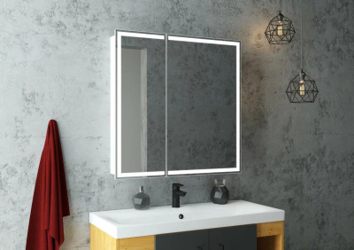 Шкаф зеркальный Continent Allure с подсветкой LED 80х80