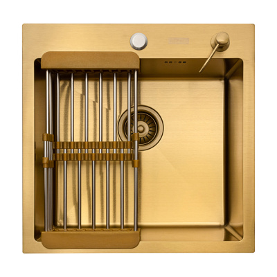 Кухонная мойка Arfeka Eco AR Gold 50х50 с коландером и дозатором