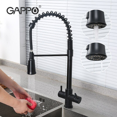 Смеситель с краном для питьевой воды и гибким изливом Gappo G4398-66 Смеситель с краном для питьевой воды и гибким изливом Gappo G4398-66