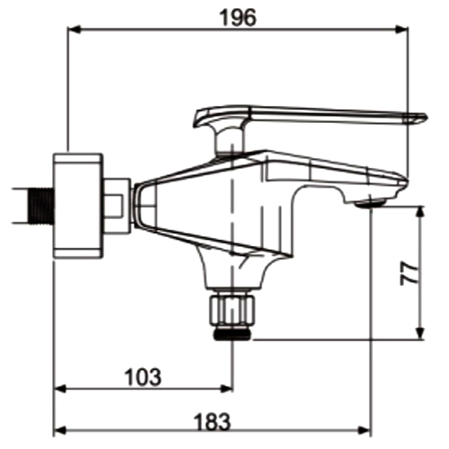 Смеситель для ванны с душем Rose R1302H