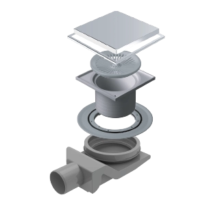 Точечный трап 2в1 Pestan Confluo Standart Plate 8 10x10 with flange, 13702572