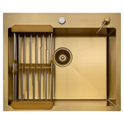 Кухонная мойка Arfeka Eco AR Gold 60х50 с коландером и дозатором