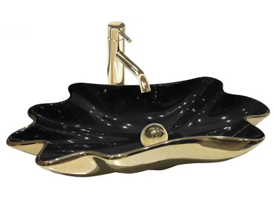 Умывальник Rea Sea Infinity Black Gold 60х35 U3402