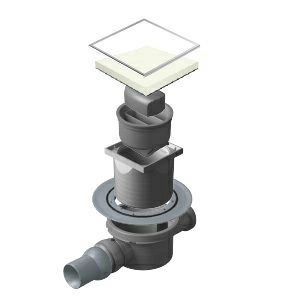 Точечный трап Pestan Confluo Dry 2 White Glass 10x10 with flange, 13000325