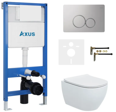 Комплект инсталляции Axus 011D с унитазом Axus 2318 и кнопкой 097ES