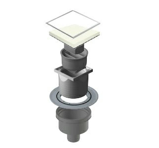 Точечный трап Pestan Confluo Vertical Dry White Glass 10x10 with flange, 13000335