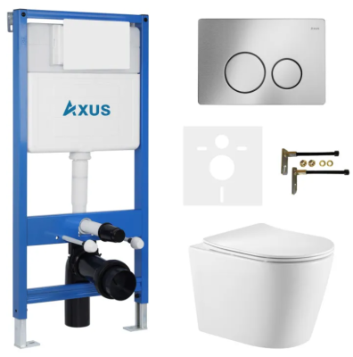 Комплект инсталляции Axus 011D с унитазом Axus 2380 и кнопкой 097IS